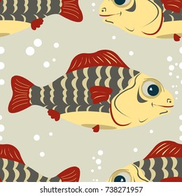Vector seamless pattern of fishes