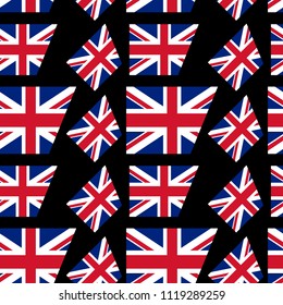 Vector seamless pattern with a flag of Great Britain