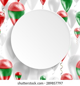 Vector seamless pattern with Flag of Transnistria on balloon. Celebration and gifts. Paper circle with festive balloons on a white background. Independence Day.