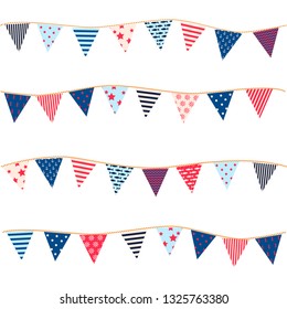 vector seamless pattern flags in nautical style, decoration for a holiday, children's birthday