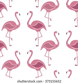 Vector seamless pattern with flamingo decorative design | Ornament  flamingo vector pattern
