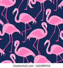 Vector seamless pattern with flamingos