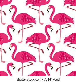 Vector seamless pattern with flamingos