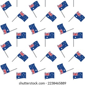 Vector seamless pattern of flat Australian flag isolated on white background