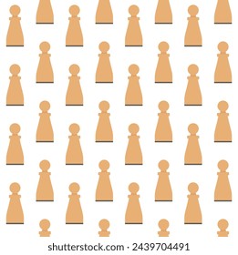 Vector seamless pattern of flat chess figure isolated on white background