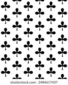 Vector seamless pattern of flat cross suit card isolated on white background