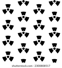 Vector seamless pattern of flat danger sign isolated on white background