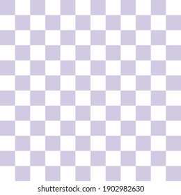 Vector seamless pattern of flat lavender lilac chess board checkered texture isolated on white background