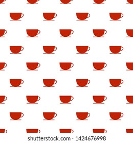Vector seamless pattern with flat red cups.