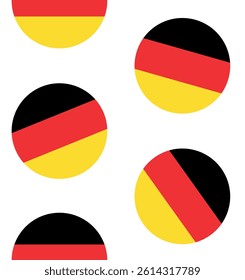 Vector seamless pattern of flat round Germany flag isolated on white background