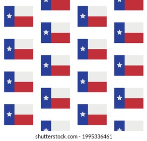 Vector seamless pattern of flat Texas flag isolated on white background