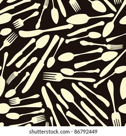 Vector seamless pattern with flatware