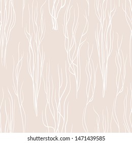 Vector seamless pattern with flexible branches. Minimalistic print for your design.
