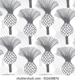 Vector seamless pattern. Floral background. Hand drawn elements. 