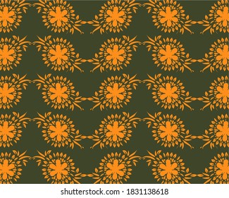 Vector seamless pattern with floral batik theme