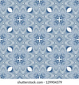  vector seamless pattern with floral blueprint motifs and thin lines. 50s and 60s wallpapers design. Concept of home, vintage, coziness; texture for spring fashion, wrapping paper, website background.