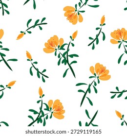 Patrón sin fisuras de Vector, estilo de pincel de ilustración botánica floral. Archivo editable en formato eps.10.