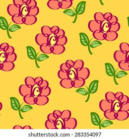 Vector seamless pattern with floral element