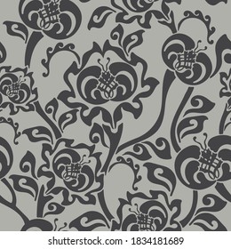 Vector seamless pattern with floral elements