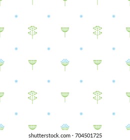 Vector seamless pattern with floral elements on white background