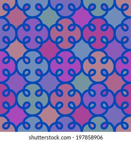 Vector seamless pattern with floral geometric ornament. Color decorative mosaic illustration for print, web