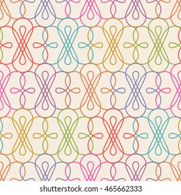 Vector seamless pattern. Floral linear background. Ornamental decorative color illustration for print, web