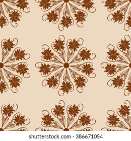 Vector seamless  pattern. Floral mandala.