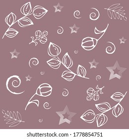 Vector seamless pattern floral motive. Gentle colors