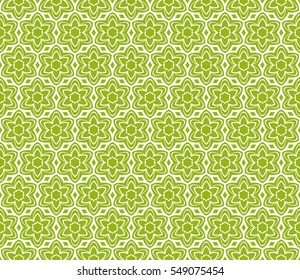 vector seamless pattern with floral ornament. green color. For design, holiday wallpaper, textile industry