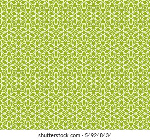 vector seamless pattern with floral ornament. green color. For design, holiday wallpaper, textile industry