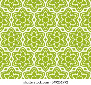 vector seamless pattern with floral ornament. green color. For design, holiday wallpaper, textile industry