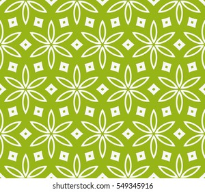 vector seamless pattern with floral ornament. green color. For design, holiday wallpaper, textile industry