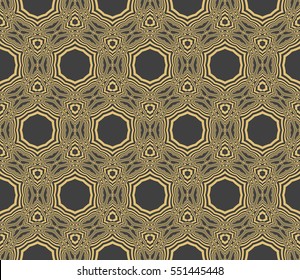 vector seamless pattern with floral ornament. gold color. For invitation, wallpaper, textile industry