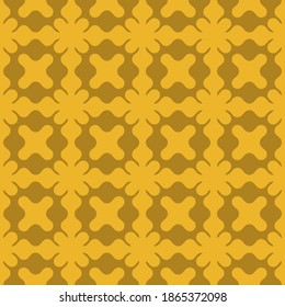 Patrón sin fisuras vectorial, fondo ornamental floral, baldosas geométricas repetidas, formas curvadas. Textura de ornamento abstracta. Diseño de color amarillo estilizado para la decoración, la tela, la cubierta, los tejidos, el papel pintado