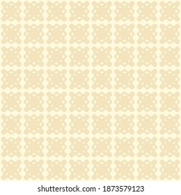 Patrón sin fisuras vectorial, fondo ornamental floral, baldosas geométricas repetidas, formas curvadas. Sutil textura de ornamento abstracto. Color amarillo claro. Nuevo diseño para la decoración, tela, cubierta, papel pintado