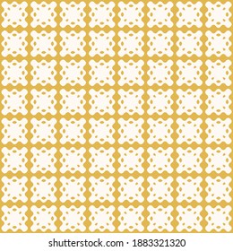 Vector seamless pattern, floral ornamental background, repeat geometric tiles, curved shapes. Abstract ornament texture. Stylish yellow colored design for decor, fabric, cover, textile, wallpaper