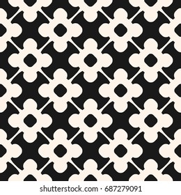 Vector seamless pattern, floral ornamental background, repeat geometric tiles, curved lines. Abstract monochrome ornament texture. Dark stylish design for decor, fabric, covers, textile, digital, web