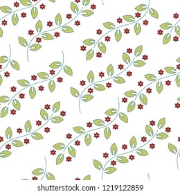 Vector seamless pattern. Floral stylish background