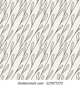 Vector seamless pattern. Floral stylish background. Graphic repeating texture with diagonal branches