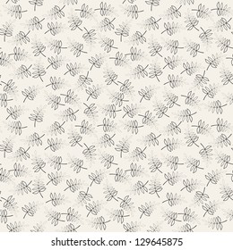 Vector seamless pattern. Floral stylish background with stylized leaves