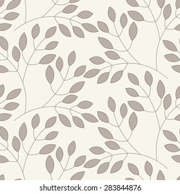 Vector seamless pattern. Floral stylish background with graphic leaves. Contemporary graphic design.