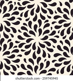 Vector seamless pattern. Floral vintage backgrounds drops on foliage plants