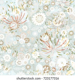 Vector seamless pattern, floral wallpaper