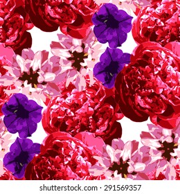 vector seamless pattern with flower