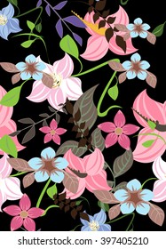 Vector seamless pattern flower