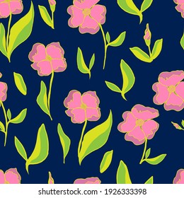 vector seamless pattern flower buds with leaves. Botanical illustration for flyers, fabrics, textiles, wallpaper, background, paper, invitation, spring and summer cards
