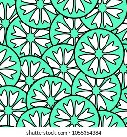 Vector seamless pattern with flower circles.