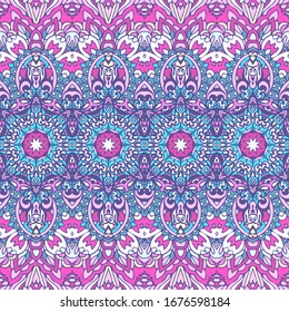 Vector sin fisuras patrón floral colorido étnico tribal geométrico psicodélico mexicano impreso