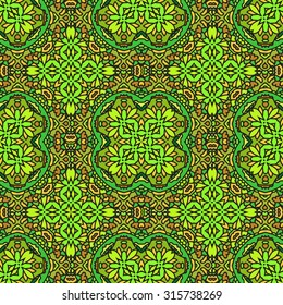 Vector seamless pattern with flower Ethnic ornament.Abstract background for Design.