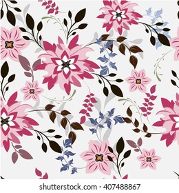 Vector de textura floral y floral sin fisuras 